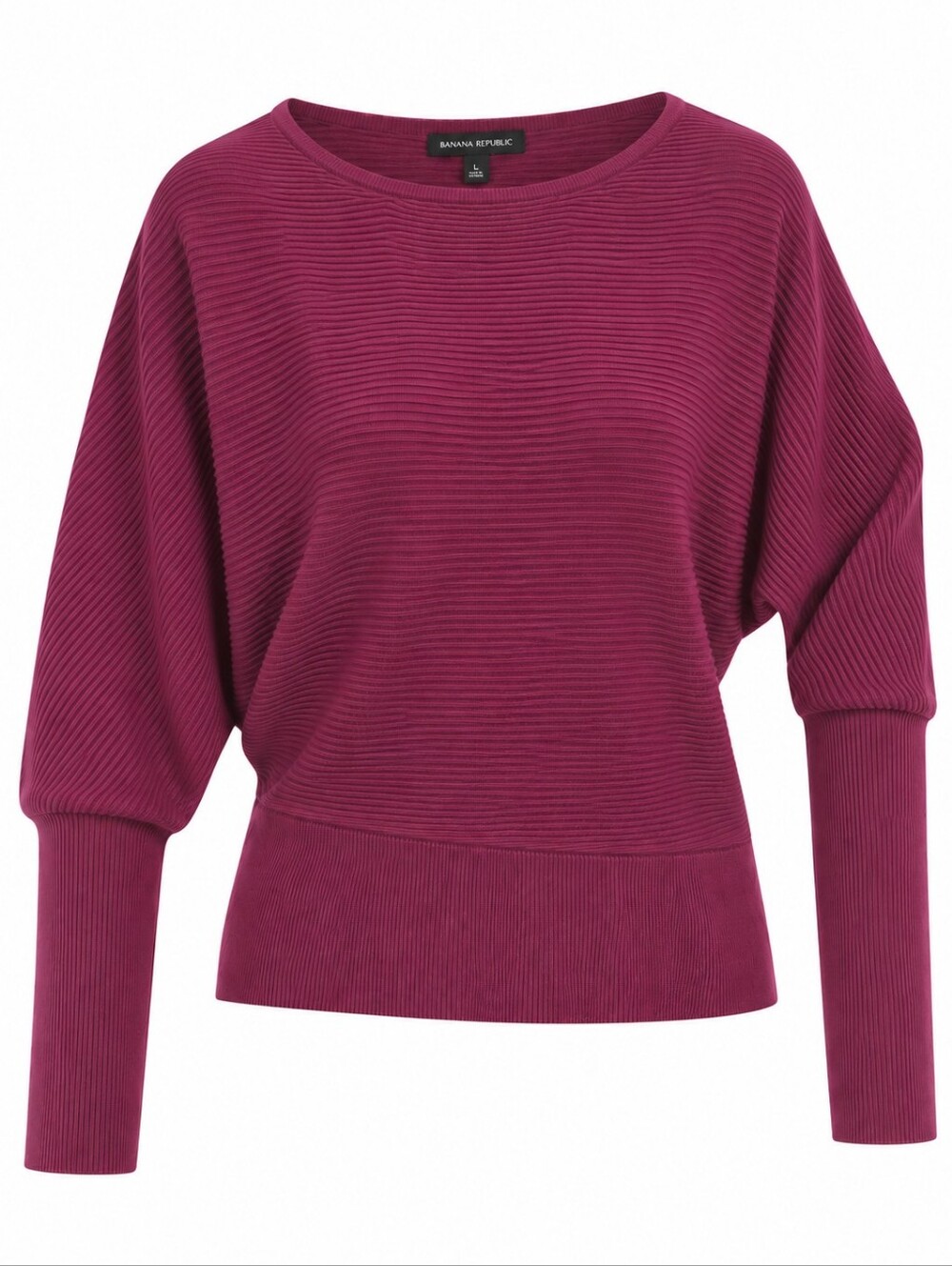 BANANA REPUBLIC | Plum Burgundy Asymmetrical Batwing Dolman Sweater | L